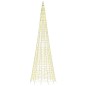 vidaXL Luce Albero di Natale su Pennone 1534LED Bianco Caldo 500cm vidaXL Luce Albero di Natale su Pennone 1534LED Bianco Caldo 500cm