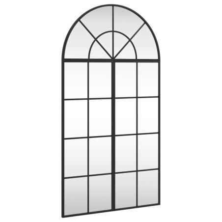 vidaXL Specchio da Parete Nero 60x110 cm Arco in Ferro