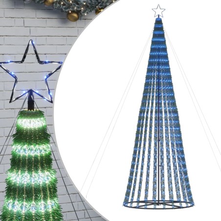 vidaXL Illuminazione Albero di Natale a Cono 688LED Blu 300cm