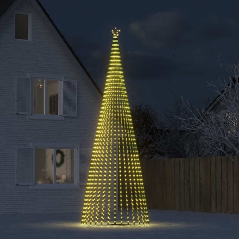 vidaXL Illuminazione Albero Natale a Cono 1544LED Bianco Caldo 500cm vidaXL Illuminazione Albero Natale a Cono 1544LED Bianco Caldo 500cm