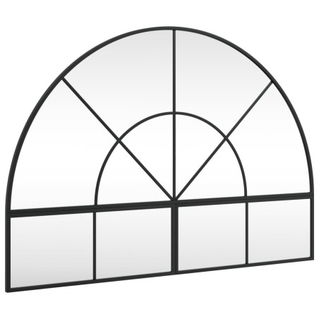 vidaXL Specchio da Parete Nero 100x70 cm Arco in Ferro