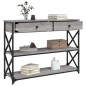 vidaXL Tavolo Consolle Grigio Sonoma 100x28x75 cm in Legno Multistrato vidaXL Tavolo Consolle Grigio Sonoma 100x28x75 cm in Legno Multistrato