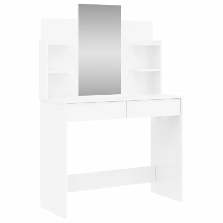 vidaXL Toeletta con Specchio Bianco lucido 96x39x142 cm