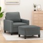 vidaXL Poltrona con Poggiapiedi Grigio Scuro 60 cm in Tessuto vidaXL Poltrona con Poggiapiedi Grigio Scuro 60 cm in Tessuto