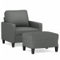 vidaXL Poltrona con Poggiapiedi Grigio Scuro 60 cm in Tessuto vidaXL Poltrona con Poggiapiedi Grigio Scuro 60 cm in Tessuto