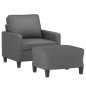 vidaXL Poltrona con Poggiapiedi Grigio Scuro 60 cm in Tessuto vidaXL Poltrona con Poggiapiedi Grigio Scuro 60 cm in Tessuto
