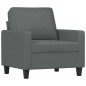 vidaXL Poltrona con Poggiapiedi Grigio Scuro 60 cm in Tessuto vidaXL Poltrona con Poggiapiedi Grigio Scuro 60 cm in Tessuto