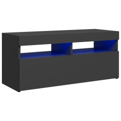 vidaXL Mobile Porta TV con Luci LED Nero 90x35x40 cm