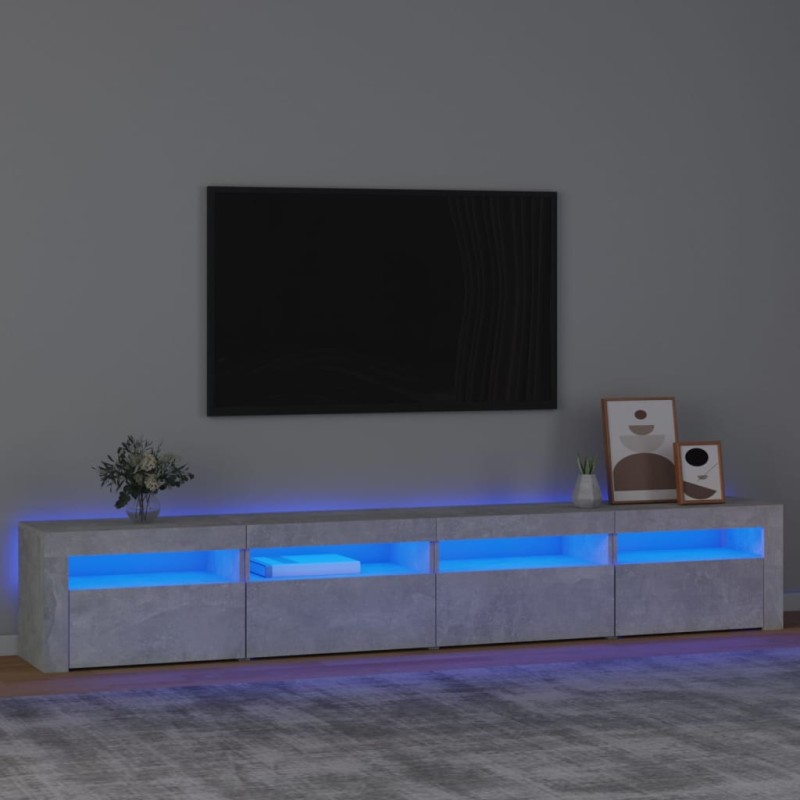 vidaXL Mobile Porta TV con Luci LED Grigio Cemento 240x35x40 cm vidaXL Mobile Porta TV con Luci LED Grigio Cemento 240x35x40 cm