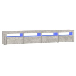 vidaXL Mobile Porta TV con Luci LED Grigio Cemento 240x35x40 cm