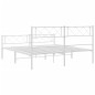 vidaXL Giroletto con Testiera e Pediera Metallo Bianco 135x190 cm
