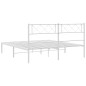 vidaXL Giroletto con Testiera Metallo Bianco 150x200 cm vidaXL Giroletto con Testiera Metallo Bianco 150x200 cm