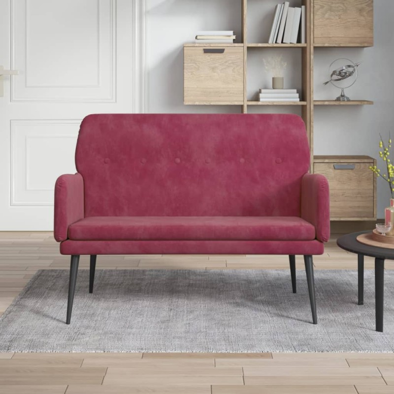 Panca Rosso Vino 108x79x79 cm in Velluto Panca Rosso Vino 108x79x79 cm in Velluto