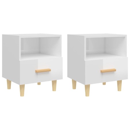 vidaXL Comodini 2 pz in Bianco Lucido 40x35x47 cm