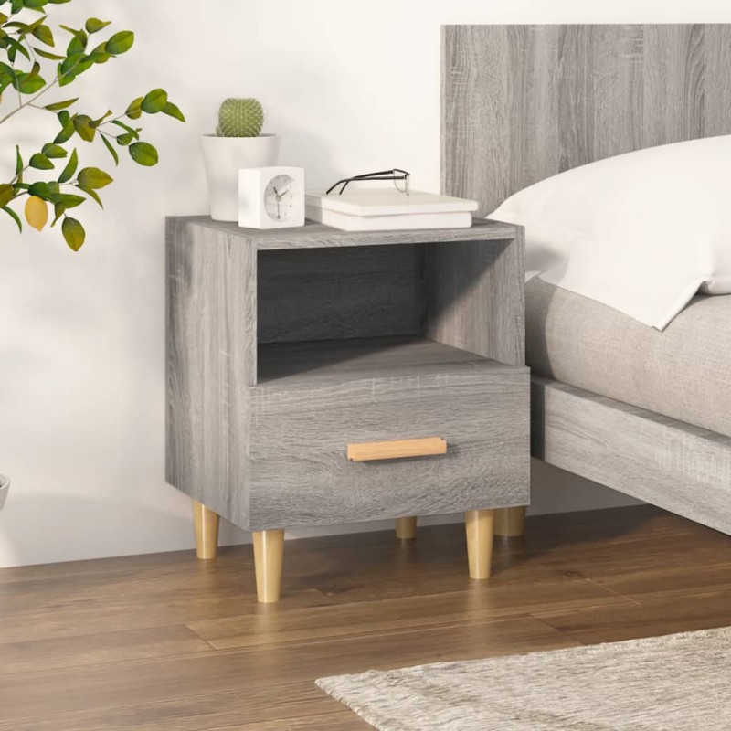 vidaXL Comodino Grigio Sonoma 40x35x47 cm vidaXL Comodino Grigio Sonoma 40x35x47 cm