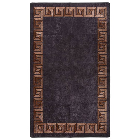 vidaXL Tappeto Lavabile 120x180 cm Nero e Oro Antiscivolo