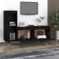 Mobili Porta TV 2 pz Neri in Legno Massello di Pino Mobili Porta TV 2 pz Neri in Legno Massello di Pino