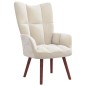 vidaXL Sedia Relax Bianco Crema Velluto vidaXL Sedia Relax Bianco Crema Velluto