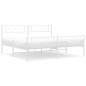 vidaXL Giroletto con Testiera e Pediera Metallo Bianco 200x200 cm vidaXL Giroletto con Testiera e Pediera Metallo Bianco 200x200 cm