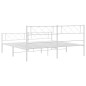 vidaXL Giroletto con Testiera e Pediera Metallo Bianco 200x200 cm vidaXL Giroletto con Testiera e Pediera Metallo Bianco 200x200 cm