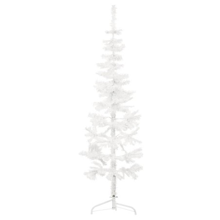 vidaXL Albero Natale Artificiale Sottile a Metà Supporto Bianco 150 cm
