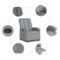 vidaXL Poltrona Reclinabile in Tessuto Grigio Chiaro
