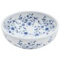 vidaXL Lavabo da Appoggio Bianco e Blu Rotondo Φ41x14 cm Ceramica