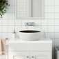 vidaXL Lavabo da Appoggio Nero e Grigio Rotondo Φ41x14 cm Ceramica