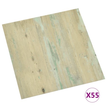 vidaXL Listoni Pavimenti Autoadesivi 55 pz PVC 5,11 m² Marrone Chiaro