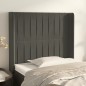 Testiera ad Orecchio Grigio Scuro 83x16x118/128 cm in Velluto Testiera ad Orecchio Grigio Scuro 83x16x118/128 cm in Velluto