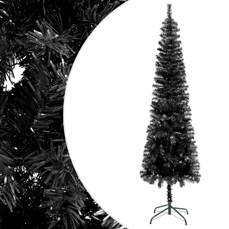 vidaXL Albero di Natale Sottile Nero 120 cm vidaXL Albero di Natale Sottile Nero 120 cm