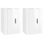 vidaXL Mobili Porta TV a Parete 2 pz Bianco Lucido 40x34,5x60 cm vidaXL Mobili Porta TV a Parete 2 pz Bianco Lucido 40x34,5x60 cm