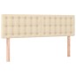 vidaXL Letto a Molle con Materasso e LED Crema 140x200 cm in Tessuto