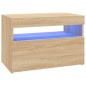 vidaXL Mobile Porta TV con Luci LED Rovere Sonoma 60x35x40 cm