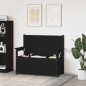 Panca Nera 112,5x51,5x96,5 cm in Legno Massello di Pino