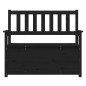 Panca Nera 112,5x51,5x96,5 cm in Legno Massello di Pino