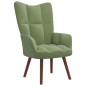 vidaXL Poltrona Relax con Poggiapiedi Verde Chiaro in Velluto vidaXL Poltrona Relax con Poggiapiedi Verde Chiaro in Velluto
