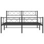 vidaXL Giroletto con Testiera e Pediera Metallo Nero 120x200 cm