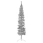 vidaXL Albero Natale Artificiale Sottile a Metà Supporto Argento 210cm vidaXL Albero Natale Artificiale Sottile a Metà Supporto Argento 210cm