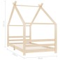 Giroletto per Bambini in Legno Massello di Pino 90x200 cm Giroletto per Bambini in Legno Massello di Pino 90x200 cm