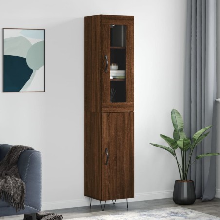 vidaXL Credenza Rovere Marrone 34,5x34x180 cm in Legno Multistrato