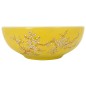 vidaXL Lavabo da Appoggio Bianco e Giallo Rotondo Φ41x14 cm Ceramica