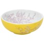 vidaXL Lavabo da Appoggio Bianco e Giallo Rotondo Φ41x14 cm Ceramica