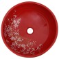 vidaXL Lavabo da Appoggio Nero e Rosso Rotondo Φ41x14 cm Ceramica vidaXL Lavabo da Appoggio Nero e Rosso Rotondo Φ41x14 cm Ceramica