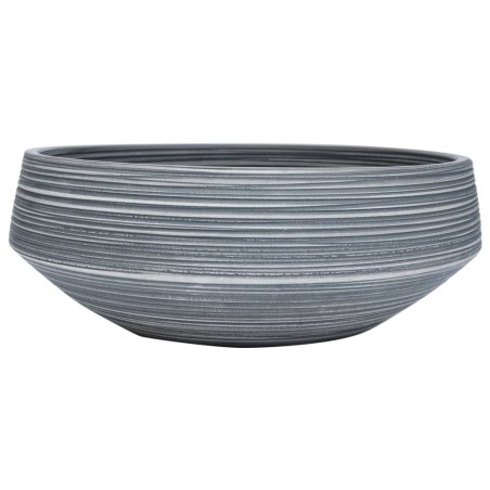 vidaXL Lavabo da Appoggio Grigio Rotondo Φ41x14 cm Ceramica