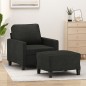 vidaXL Poltrona con Poggiapiedi Nero 60 cm in Tessuto vidaXL Poltrona con Poggiapiedi Nero 60 cm in Tessuto