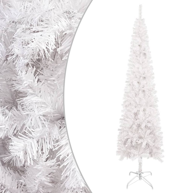 vidaXL Albero di Natale Sottile Bianco 240 cm vidaXL Albero di Natale Sottile Bianco 240 cm
