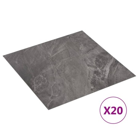 vidaXL Listoni Pavimenti Adesivi 20 pz in PVC 1,86 m² Marmo Nero