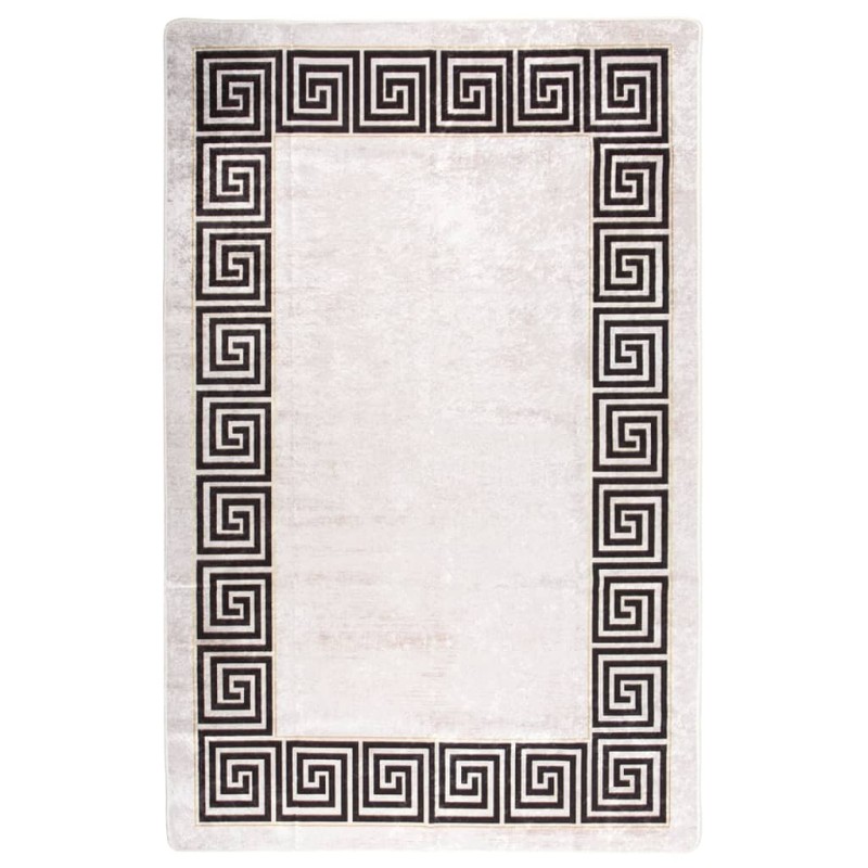 vidaXL Tappeto Lavabile 80x150 cm Beige Chiaro Antiscivolo