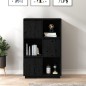 Credenza Nera 74x35x117 cm in Legno Massello di Pino Credenza Nera 74x35x117 cm in Legno Massello di Pino